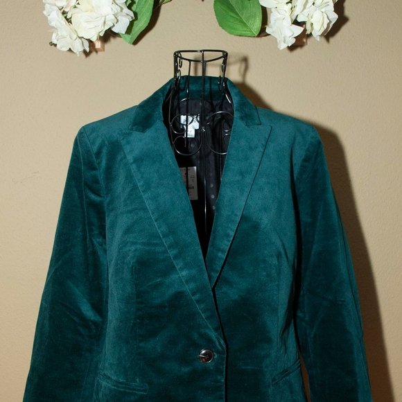 NWT J. Crew Velveteen Blazer in Old Forest size 6 - Picture 2 of 9